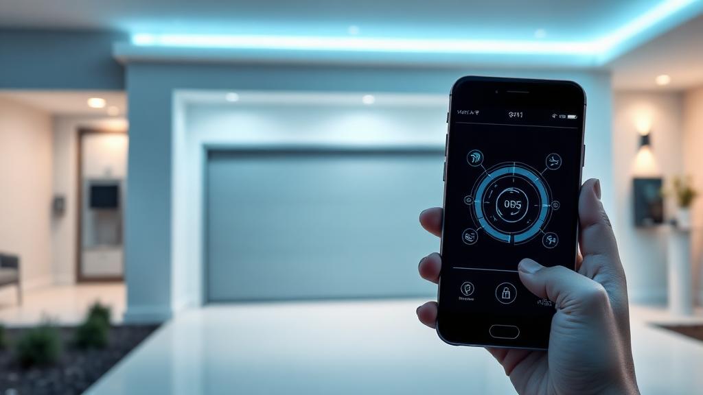 Smartphone controlling smart garage door