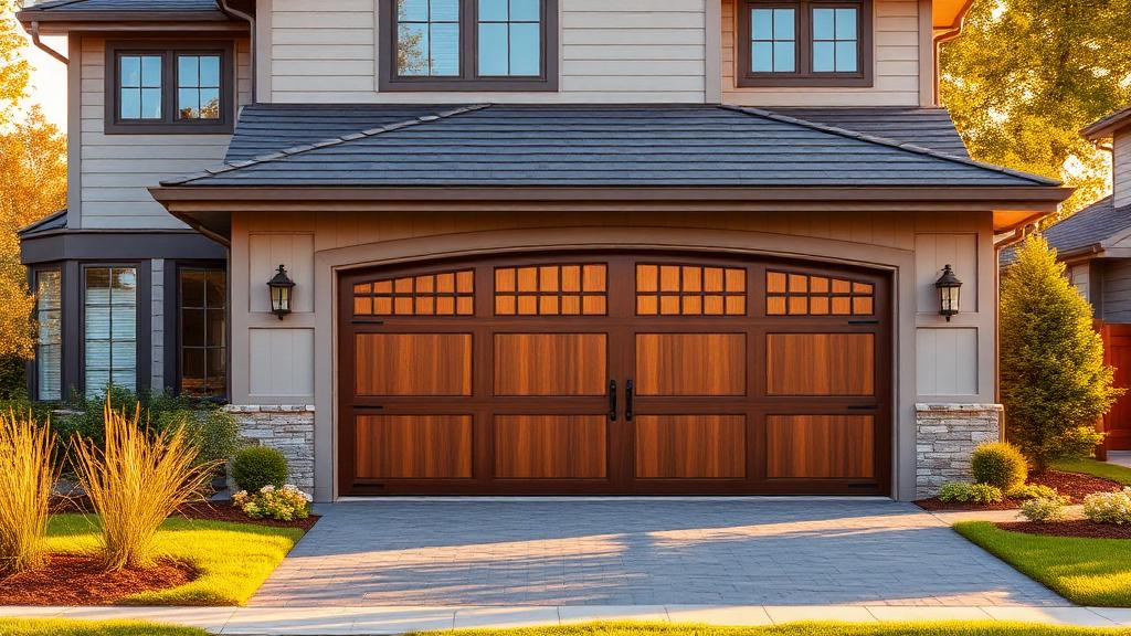 Beautiful carriage-style garage door on modern home